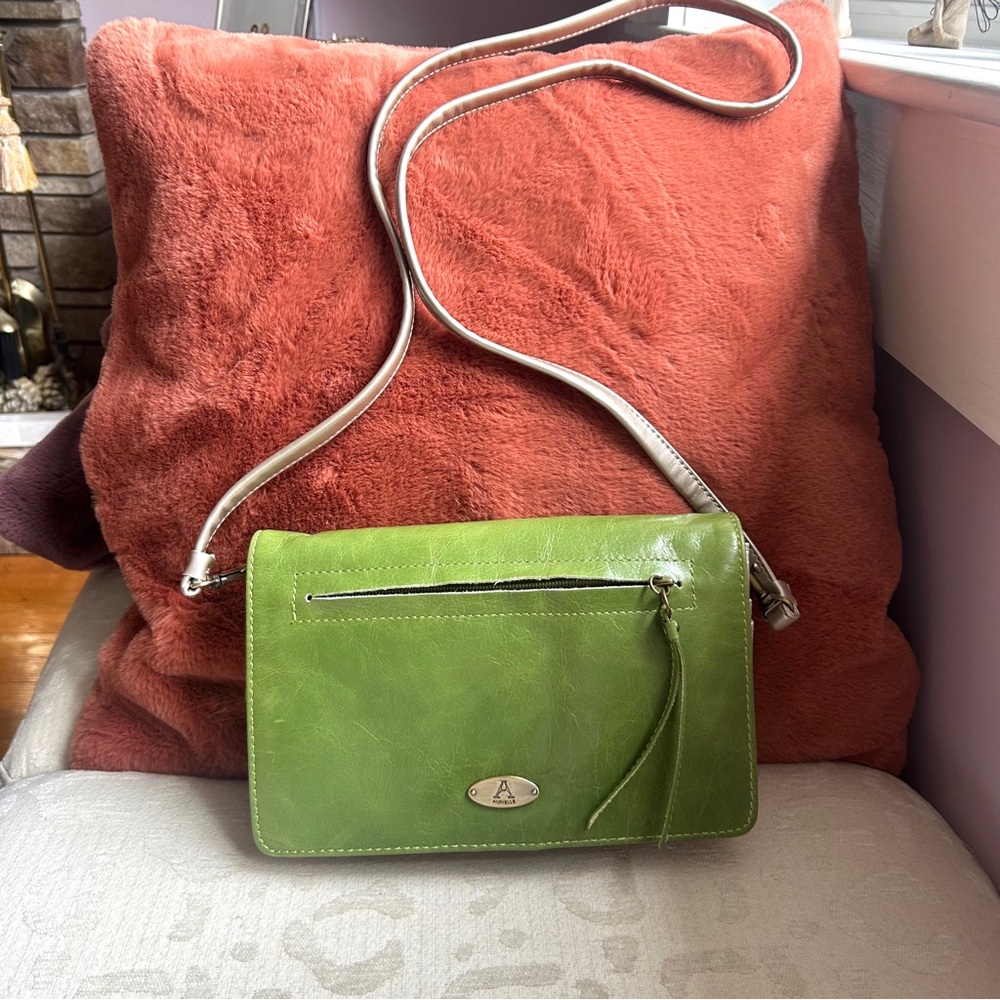 Aurielle Lime/Oyster Leather Crossbody Bag